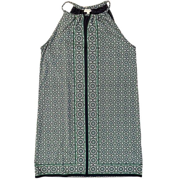 Max Studio Green Medallion Print Dress Sz L Sleeveless Keyhole 33.5” - Picture 4 of 12